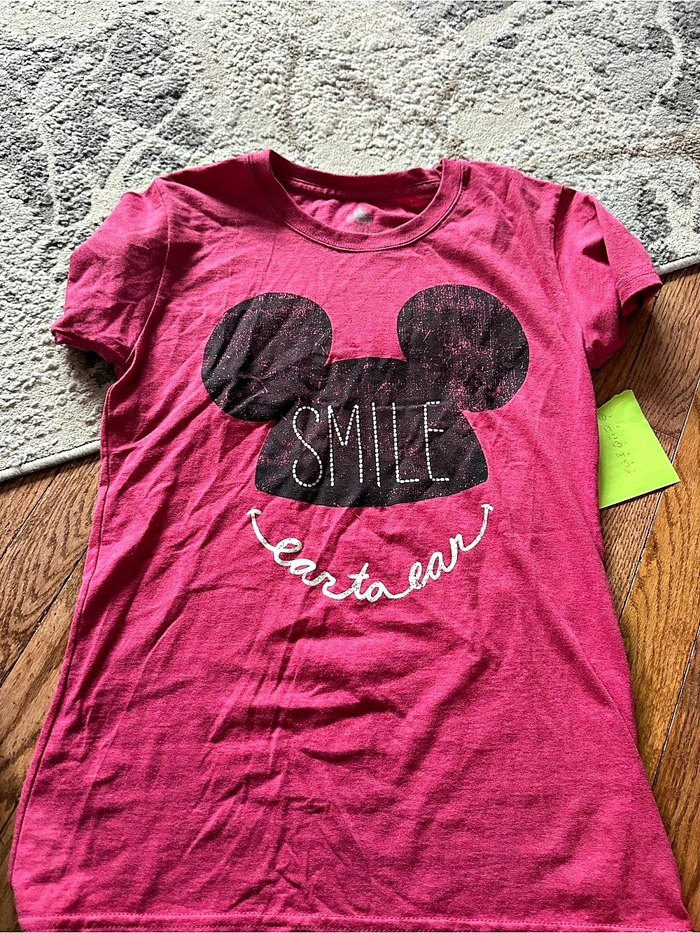 Disney Smile Ear to Ear Mickey Mouse Graphic T-Shirt Pink
